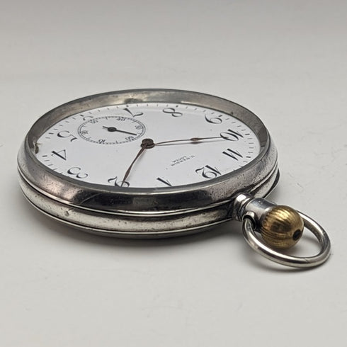 Around 1920 Antique Ulysse Nardin pocket watch silver case works well